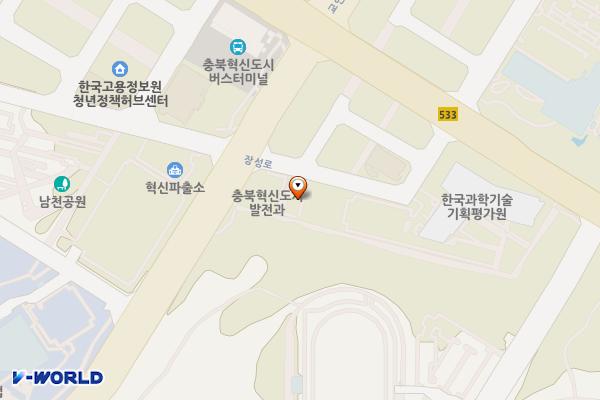 충북혁신도시발전과 위치 지도 — 충청북도 음성군 맹동면 장성로 128