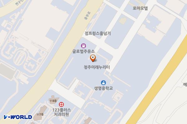 청주 미래누리터 위치 지도 — 충청북도 청주시 청원구 오창읍 양청송대길 10