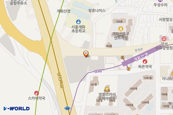 개화산역 공영주차장 위치 지도 — 서울특별시 강서구 양천로 22