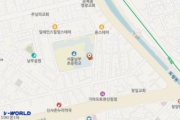 남부초 공영주차장 위치 지도 — 서울특별시 관악구 남부순환로163길 14