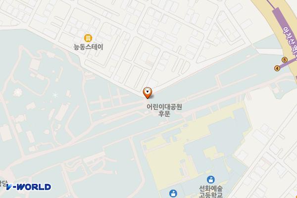 어린이대공원 후문주차장 위치 지도 — 서울특별시 광진구 능동로 216