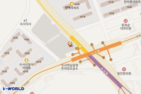 수서역 공영주차장 복합충전소 위치 지도 — 서울특별시 강남구 광평로47길 28