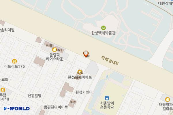 위례성길 공영주차장 전기차 충전소 위치 지도 — 서울특별시 송파구 위례성대로 68