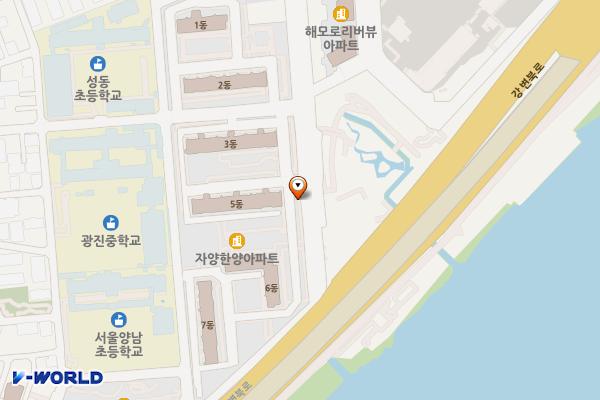 자양한양아파트 앞 전기차 충전소 위치 지도 — 서울특별시 광진구 구의강변로 11
