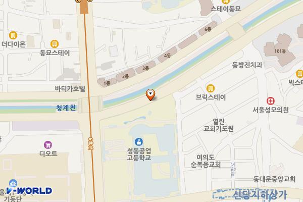 청계8가 노상공영주차장 위치 지도 — 서울특별시 중구 흥인동 163-1