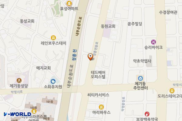 정릉천변 노상공영주차장 위치 지도 — 서울특별시 동대문구 정릉천동로 125-1