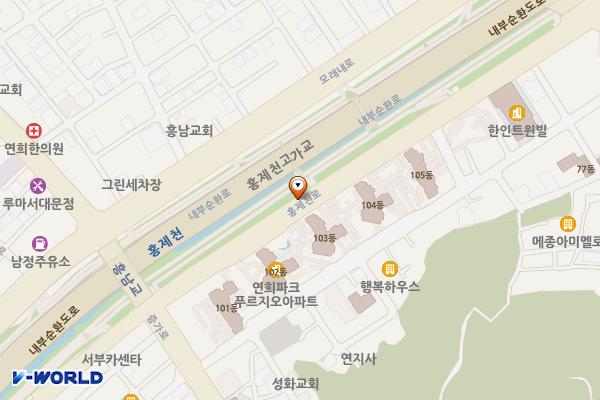 연희동 거주자우선주차장 위치 지도 — 서울특별시 서대문구 연희동 736