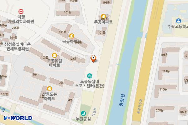 도봉동 실내스포츠센터 위치 지도 — 서울특별시 도봉구 마들로 805