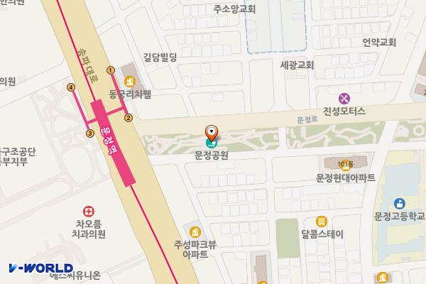 문정근린공원 공영주차장 위치 지도 — 서울특별시 송파구 문정로 지하12