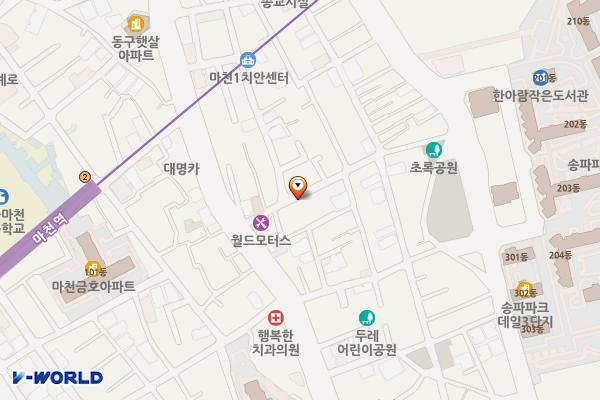 마천동1 공영주차장 위치 지도 — 서울특별시 송파구 성내천로43길 6