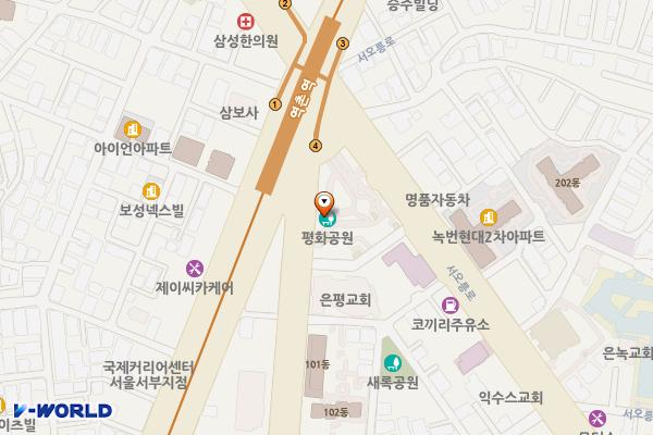 은평평화공원 지하공영주차장 위치 지도 — 서울특별시 은평구 서오릉로 지하47