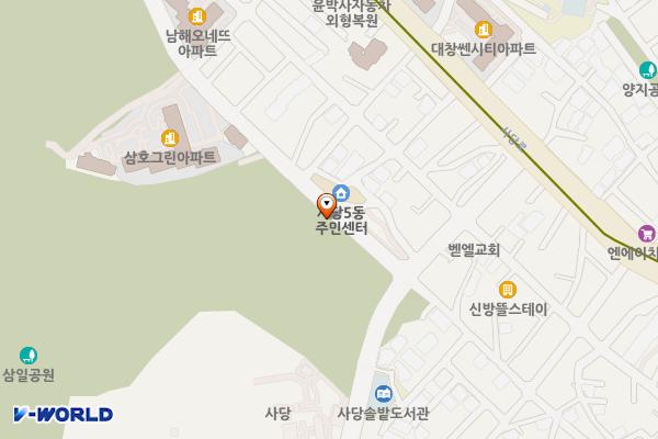 사당5동 주민센터 거주자주차장 위치 지도 — 서울특별시 동작구 사당로2가길 219