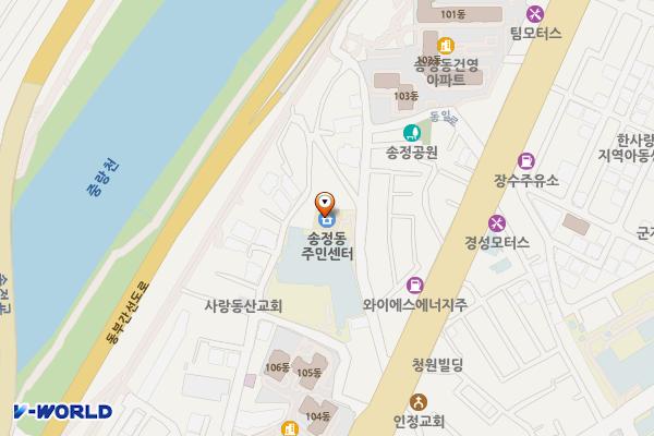 송정동주민센터 위치 지도 — 서울특별시 성동구 동일로43길 13