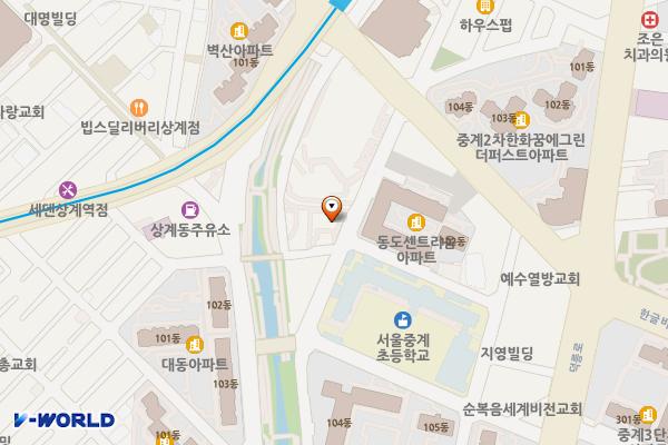 노원수학문화관 위치 지도 — 서울특별시 노원구 한글비석로19길 28