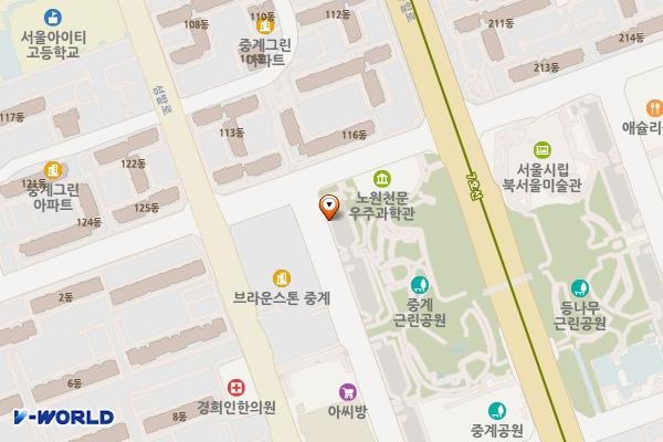 중계근린공원 노상주차장 위치 지도 — 서울특별시 노원구 동일로 1243