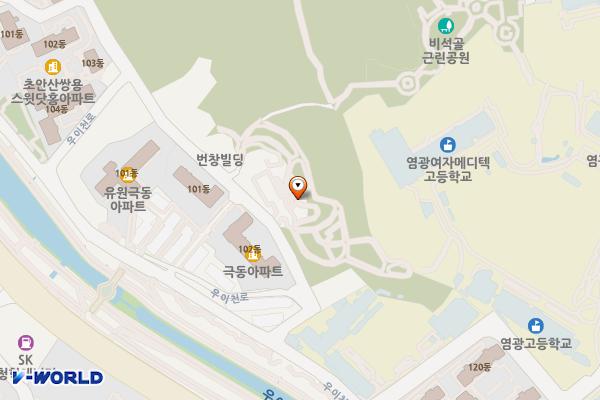 초안산수국동산 위치 지도 — 서울 노원구 월계로45가길 9(염광중,고,메디텍고,유치원)