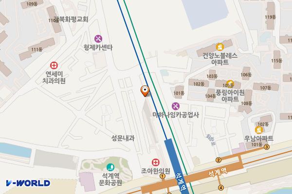 석계역 공영주차장(석계역 앞) 위치 지도 — 서울 노원구 월계동 64-2(운기빌라)