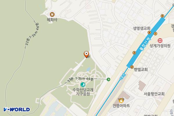 수락산당고개공원 위치 지도 — 서울 노원구 상계로 273