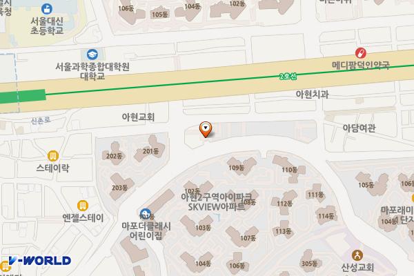 아현2구역 공영주차장 위치 지도 — 서울특별시 마포구 신촌로28길 29