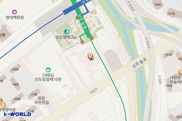 신도림역 공영주차장 위치 지도 — 서울특별시 구로구 새말로 111
