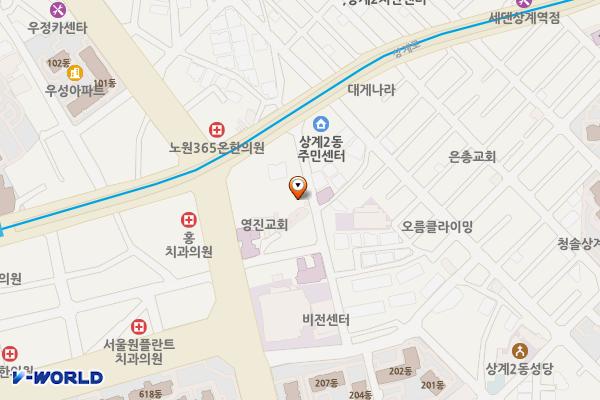 상계2동 공영주차장 위치 지도 — 서울특별시 노원구 상계로10길 14