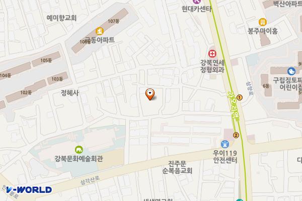 가오리 공영주차장 위치 지도 — 서울특별시 강북구 삼양로107길 30