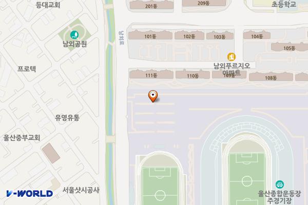 울산종합운동장 보조경기장 주차장 위치 지도 — 울산광역시 중구 염포로 55