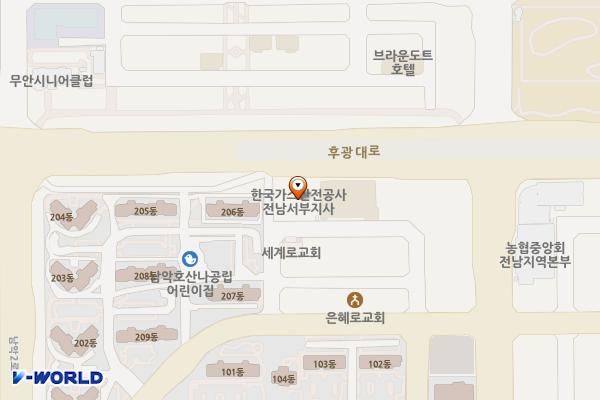 전남개발공사 지하주차장 위치 지도 — 전남광주통합특별시 무안군 삼향읍 후광대로 242