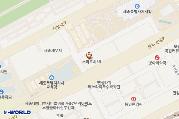 스마트허브 1동 위치 지도 — 세종특별자치시 한누리대로 2150