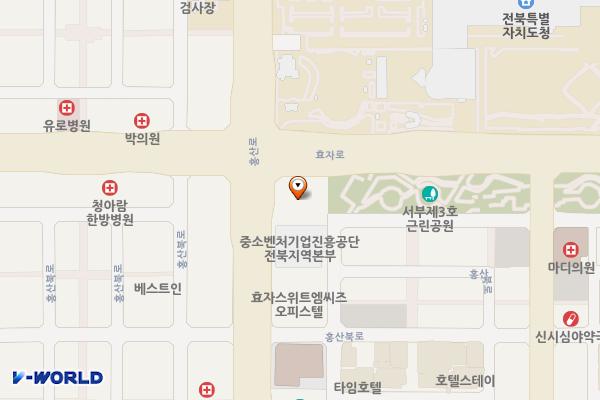 로자벨시티 관리위원회 위치 지도 — 전북특별자치도 전주시 완산구 효자로 194