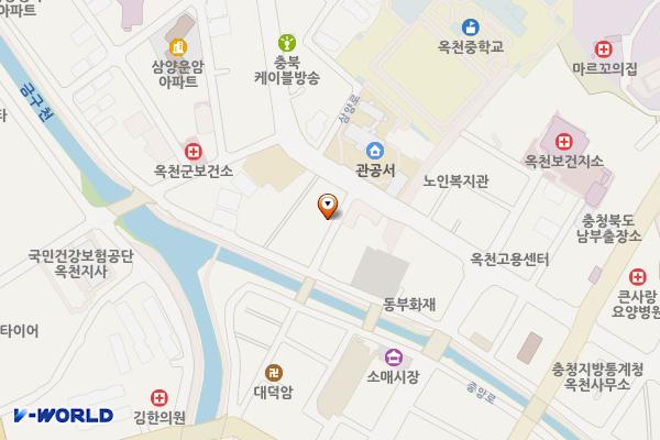 기아 관성대리점 위치 지도 — 충청북도 옥천군 옥천읍 삼양로 76