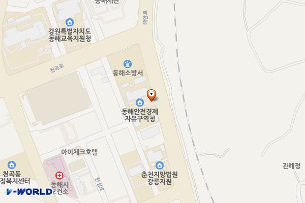 강원경제자유구역청 위치 지도 — 강원특별자치도 동해시 해안로 231
