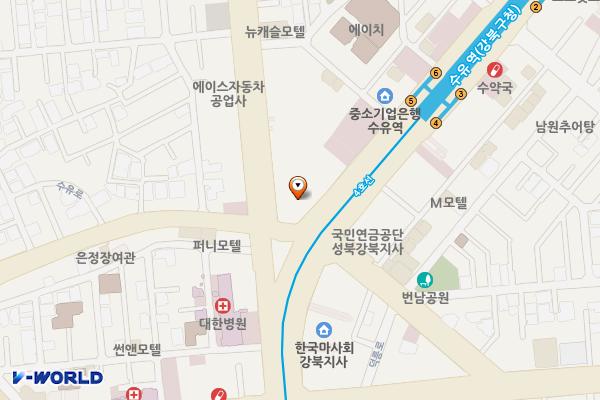 효성인텔리안오피스텔수유 위치 지도 — 서울특별시 강북구 도봉로 313