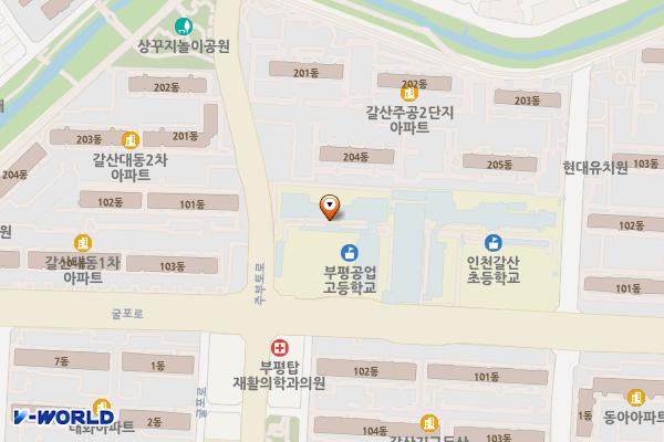 부평공업고등학교 위치 지도 — 인천광역시 부평구 주부토로 194