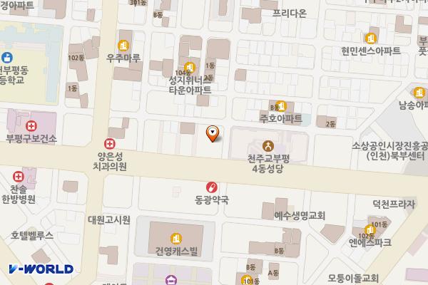 부평깡시장 주차장 (완속충전기) 위치 지도 — 인천광역시 부평구 부흥로 315