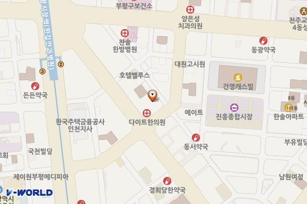 부평시장 대정공영주차장 (완속충전기) 위치 지도 — 인천광역시 부평구 주부토로 19