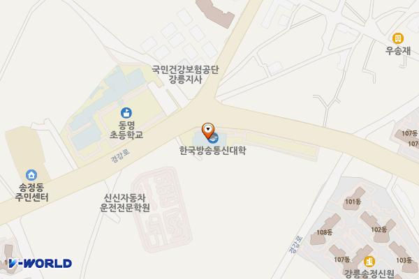 방송통신대학교 강릉시학습관 (완속충전기) 위치 지도 — 강원특별자치도 강릉시 경강로 2478