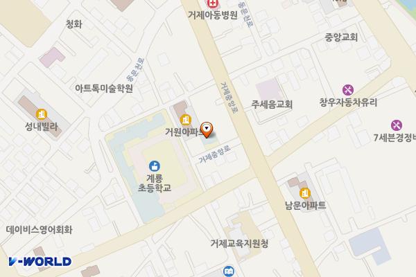 방송통신대학교 거제시학습관 (완속충전기) 위치 지도 — 경상남도 거제시 거제중앙로 1821-4