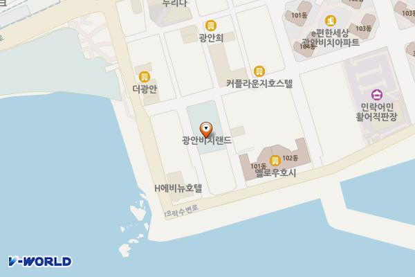 해링턴타워광안디오션오피스텔 위치 지도 — 부산광역시 수영구 광안해변로284번길 38