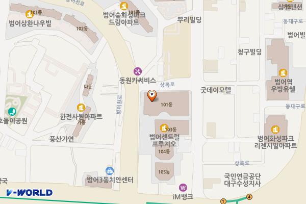 범어센트럴푸르지오 (오피스텔) 위치 지도 — 대구광역시 수성구 상록로 15