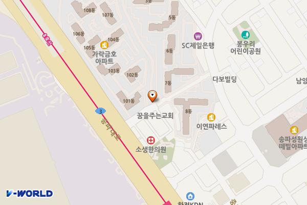 비석거리 위치 지도 — 서울특별시 송파구 가락동 95-6