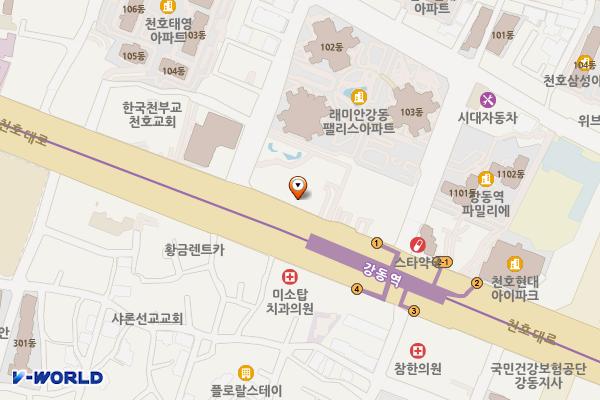 힐탑오피스텔 위치 지도 — 서울특별시 강동구 천호대로 1073