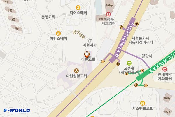 아현성결교회 (완속충전기) 위치 지도 — 서울특별시 서대문구 신촌로 331