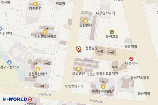 한국건강관리협회 대구지부 (완속충전기) 위치 지도 — 대구광역시 동구 장등로 16