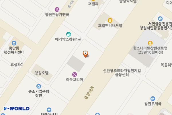 현대오피스텔 (완속충전기) 위치 지도 — 경상남도 창원시 성산구 중앙대로 55