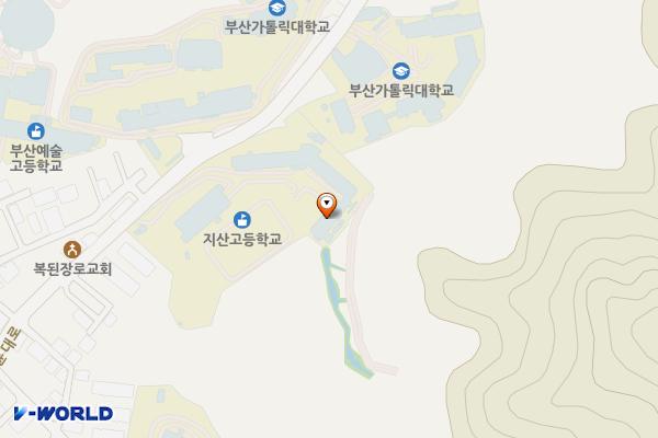 지산고등학교 (완속충전기) 위치 지도 — 부산광역시 금정구 오륜대로 50