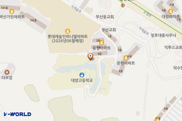 대양고등학교 (완속충전기) 위치 지도 — 부산광역시 남구 지게골로 128-27