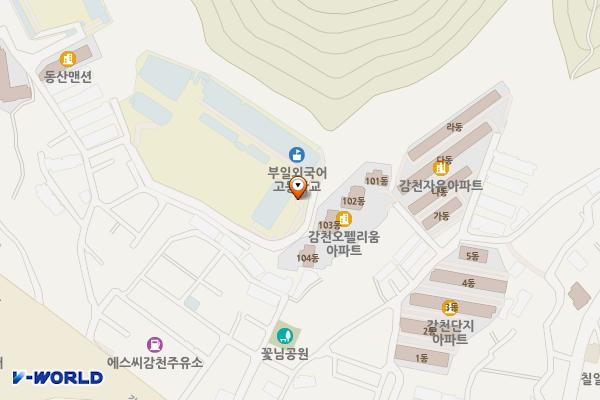 부일외국어고등학교 (완속충전기) 위치 지도 — 부산광역시 사하구 감천로73번길 36