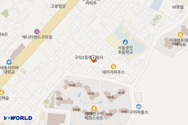 구의2동 복합청사 공영주차장 위치 지도 — 서울특별시 광진구 천호대로136길 55