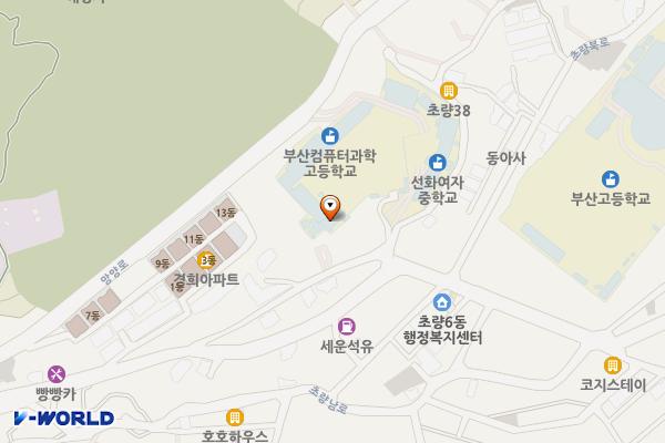 부산컴퓨터과학고등학교 (완속충전기) 위치 지도 — 부산광역시 동구 초량로80번길 5